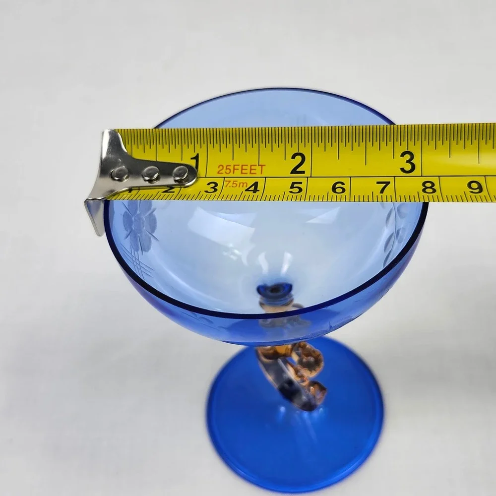 VTG Art Deco Bimini Glass Fritz Lampl Austria Nude Mermaid 1920s Blue Amber